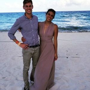 Lulus convertible taupe dress great for bridesmaid